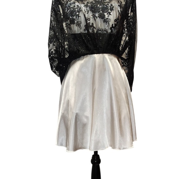 Vintage Roberta Lace Satin Strapless Fit Flare Mini Dress Size 10 Y2K Party - Picture 5 of 8